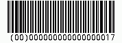 Barcode EAN-18 (SSCC-18), encode digits 00000000000000001, checksum 7