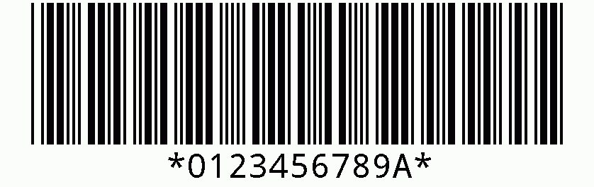 Code-39 free barcode generator bar width reduction (vector PDF, AI, EPS)