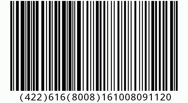 (GS1-128) free barcode generator bar width (vector PDF, AI, EPS)