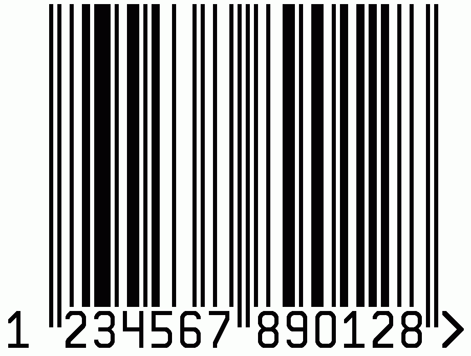 EAN-13 free barcode with bar width reduction (vector AI,