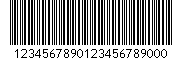 Barcode Interleaved 2 of 5, encode digits 1234567890123456789000