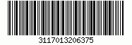 Barcode Codabar, encode characters 3117013206375