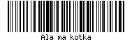 Barcode Code-128, encode text Ala ma kotka