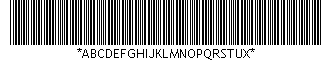 Barcode Code-39, encode characters ABCDEFGHIJKLMNOPQRSTUX