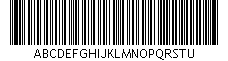Barcode Code-93, encode characters ABCDEFGHIJKLMNOPQRSTU