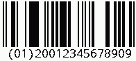 Barcode Databar (RSS-14), encode digits (01)20012345678909