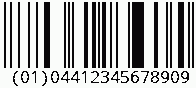 Barcode Databar (RSS-14), encode digits (01)04412345678909