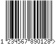 Barcode EAN-13, encode digits 123456789012, checksum 8