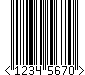 Barcode EAN-8, encode digits 1234567, checksum 0