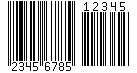 Barcode EAN-8, encode digits 2345678, checksum 5with 5 additional digits