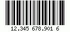 Barcode Identcode, encode digits 12345678901, checksum 6