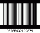 Barcode ITF-14, encode digits 9876543210987, checksum 9