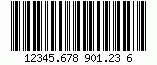 Barcode Leitcode, encode digits 1234567890123, checksum 6