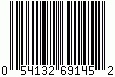 Barcode UPC-A, encode digits 05413269145, checksum 2