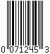Barcode UPC-E, encode digits 071245, checksum 3