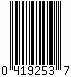 Barcode UPC-E, encode digits 419253, checksum 7